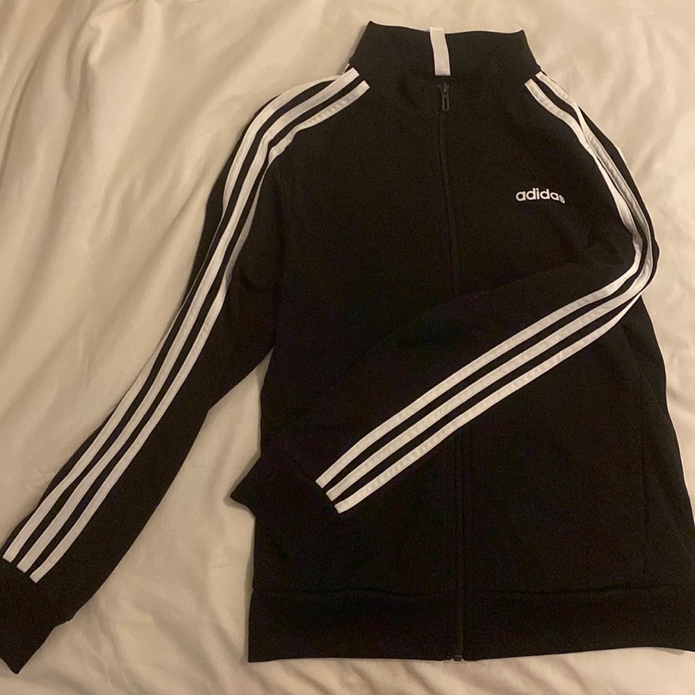 ADIDAS womens black track jacket size medium